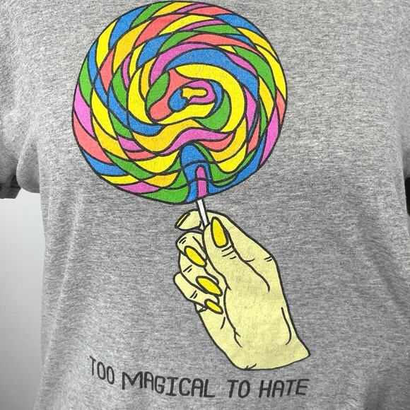 JME Collective Gray Knit Short Sleeve Crew Neck Graphic Tee T-Shirt Top Size L - Picture 3 of 4